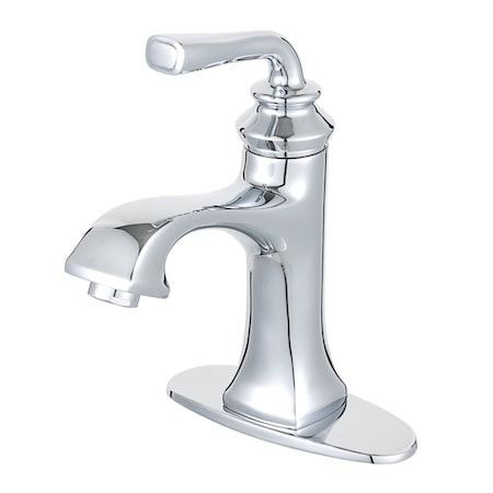 Fauceture Sgl-Handle Bathroom Faucet W/ Push-Up Drain & Deck Plate, Chrome LS4421RXL